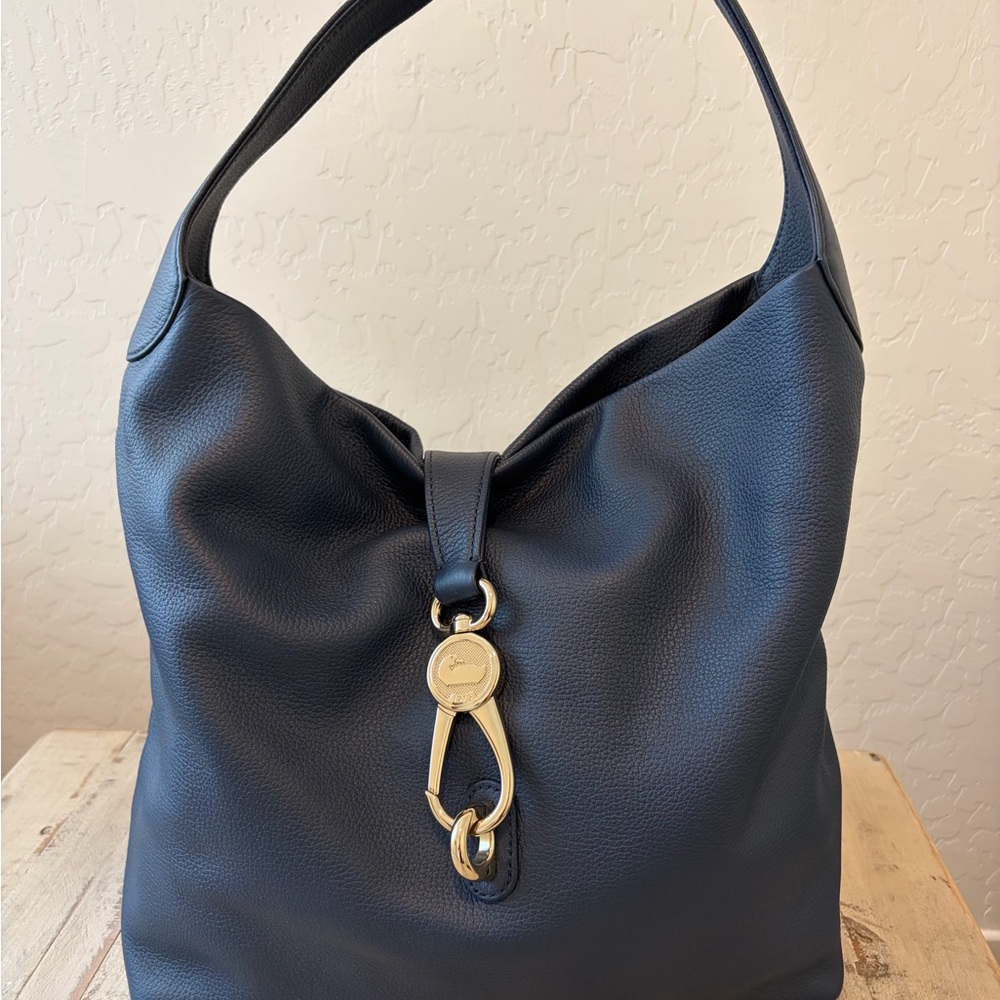 Dooney & Bourke pebbled Leather Shoulder Hobo with signature logo  Gold Hardware